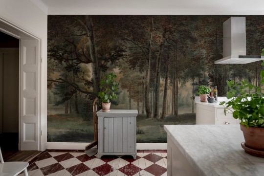 Rebel Walls R18800 Scenic Landscapes Lovers Forest Midnight - mural w gęsto porośnięty las