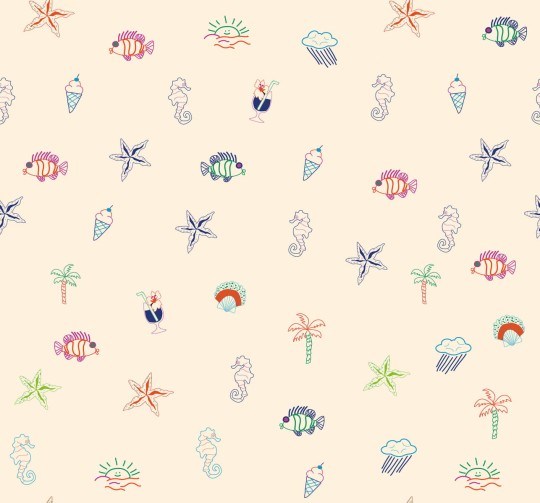 Rebel Walls R20020 Happy Socks Summer Lo-Fi Beige - mural w wakacyjne wzory