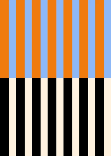 Rebel Walls R20021 Happy Socks Striped Orange & Blue - mural w różnokolorowe paski