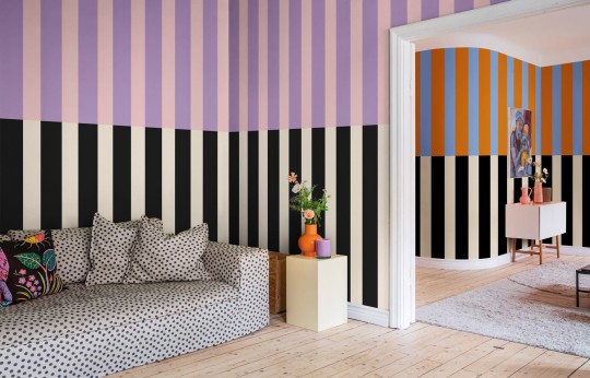 Rebel Walls R20022 Happy Socks Striped Pink & Lilac - mural w różnokolorowe paski