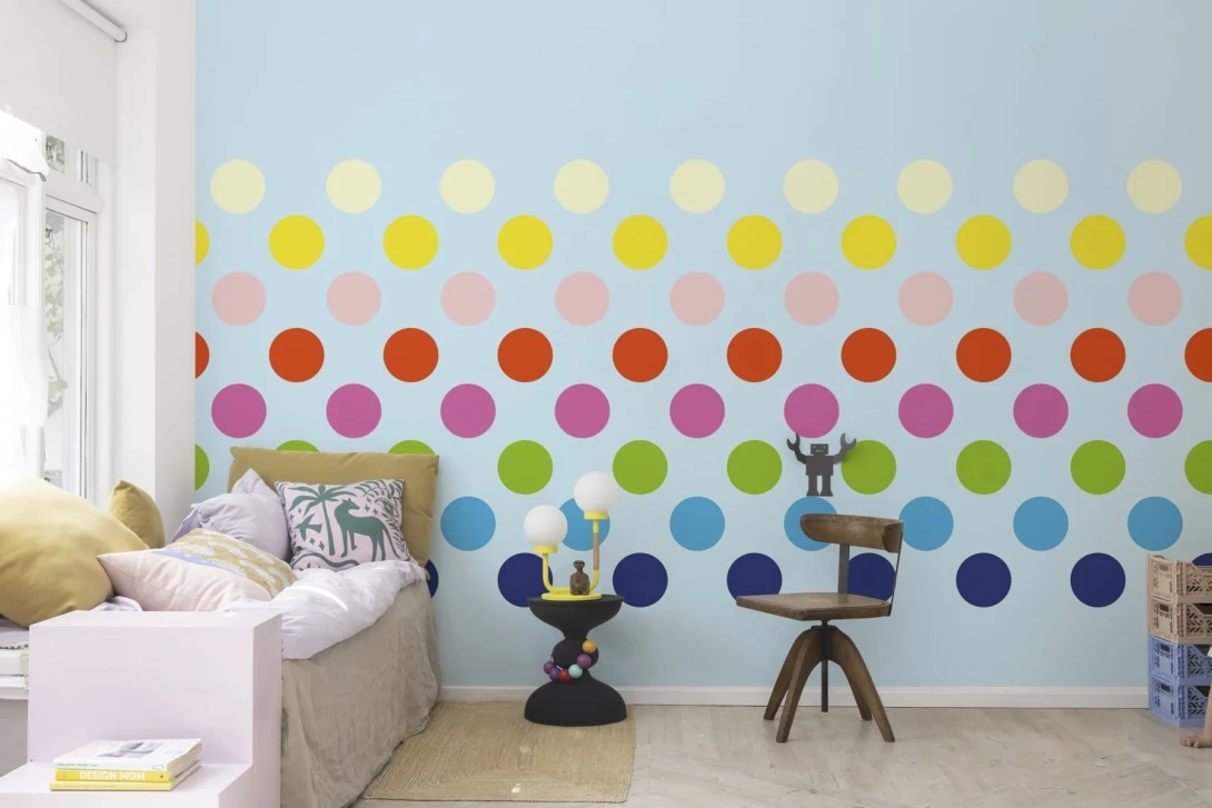 Rebel Walls R20027 Happy Socks Big Dots Rainbow - mural w duże kropki