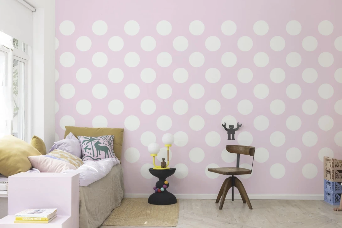 Rebel Walls R20029 Happy Socks Big Dots Pink - mural w duże kropki