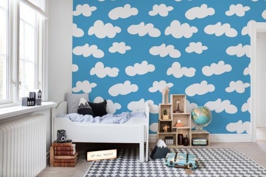 Rebel Walls R20032 Happy Socks Cloudy Blue - mural w chmury