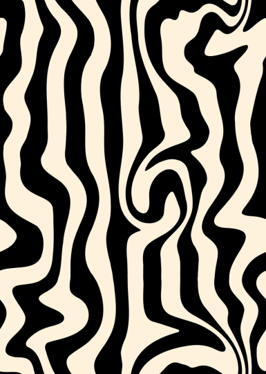 Rebel Walls R20043 Happy Socks Dizzy Black - mural w pasy zebry w retro klimacie