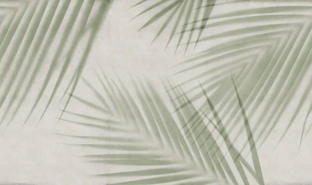 Rebel Walls R18887 Mystic Shades Palm Gaze Green - mural w cienie ostrych liści