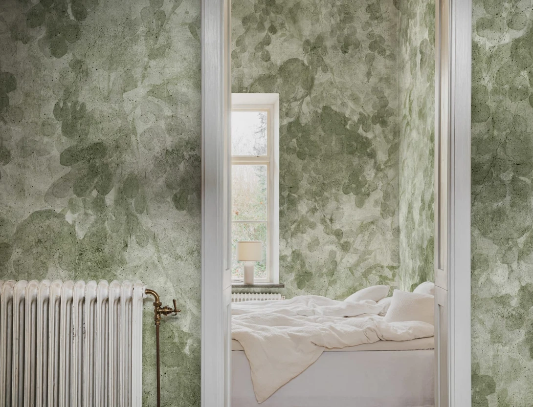 Rebel Walls R18877 Mystic Shades Grapevine Silhouette Green - mural w latorośl winną