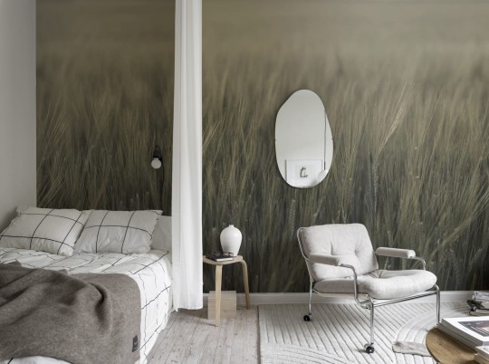 Rebel Walls R18859 Mystic Shades Rye Field Green - mural w motyw pola