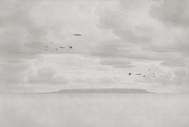 Rebel Walls R18845 Mystic Shades Seabirds Beige - mural w morski krajobraz