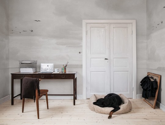 Rebel Walls R18845 Mystic Shades Seabirds Beige - mural w morski krajobraz