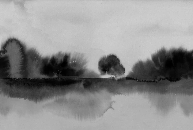 Rebel Walls R20173 Mystic Shades Stormy Forest Black & White - mural w motyw lasu