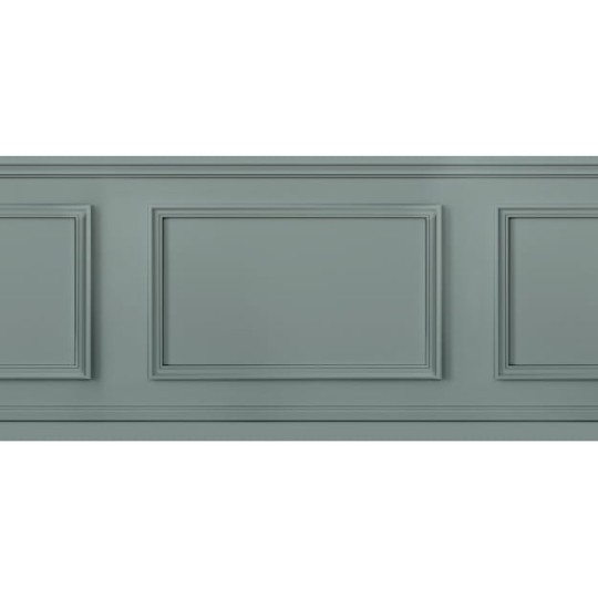 Les Dominotiers DOM_1006 Wooden Bases Lichen - tapeta imitująca szaroniebieską boazerię