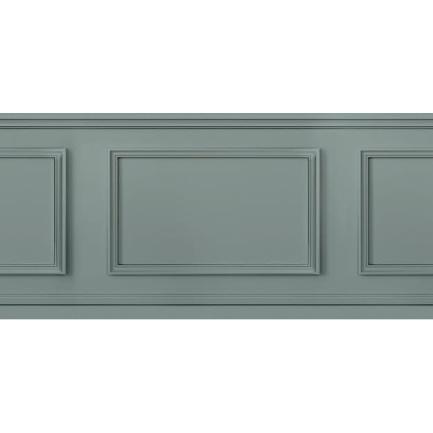 Les Dominotiers DOM_1006 Wooden Bases Lichen - tapeta imitująca szaroniebieską boazerię