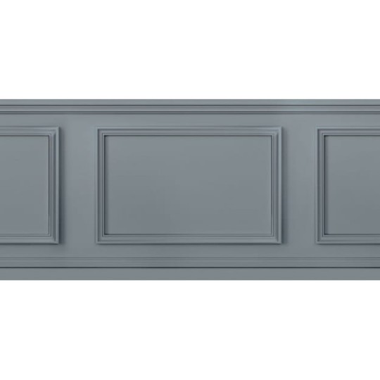 Les Dominotiers DOM_1008 Wooden Bases Blueish Grey - tapeta imitująca zielononiebieską boazerię