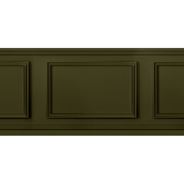 Les Dominotiers DOM_1009 Wooden Bases Caper Green - tapeta imitująca oliwkową boazerię