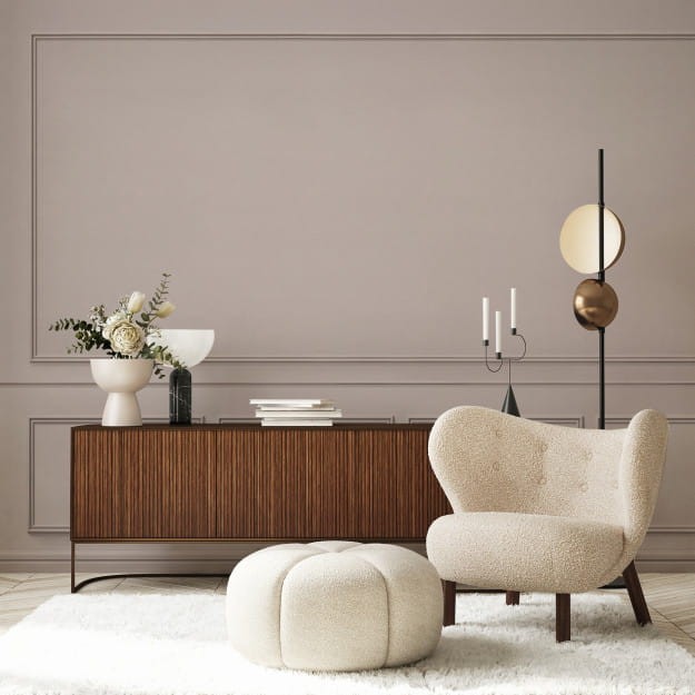 Les Dominotiers DOM_2023 Volume 11 Wall Panelling Lucien Powder - mural imitujący francuskie listwy ścienne