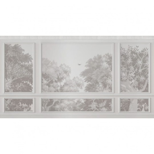 Les Dominotiers DOM_2009 Volume 11 Wall Panelling Eugène Forest - mural z roślinnym motywem imitujący francuską sztukaterię