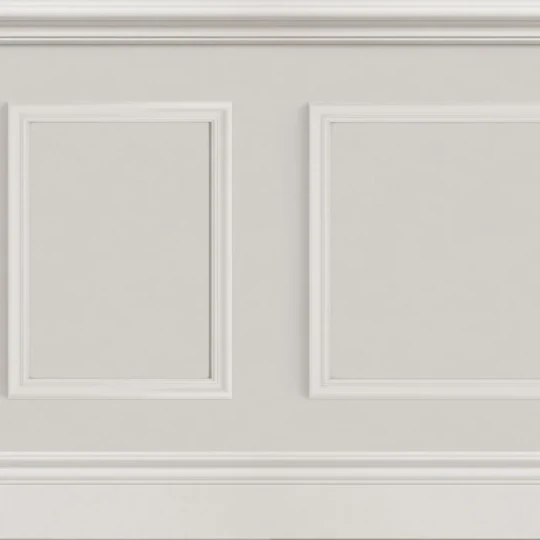 Casadeco 200451567 Galons & Frises Le Petit Salon Grege - tapeta imitująca boazerię angielską w kolorze brudnej bieli