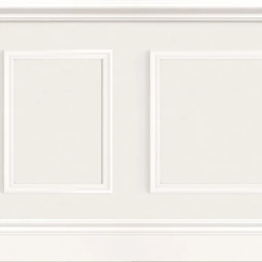 Casadeco 200450510 Galons & Frises Le Petit Salon Blanc polaire - tapeta imitująca białą boazerię angielską