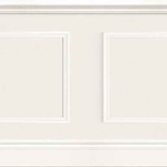 Casadeco 200460255 Galons & Frises La Bibliotheque Blanc polaire - tapeta imitująca białą boazerię angielską