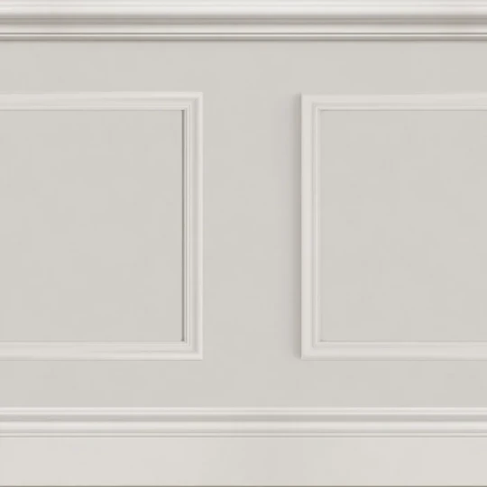 Casadeco 200461444 Galons & Frises La Bibliotheque Grege - tapeta imitująca boazerię angielską w kolorze brudnej bieli