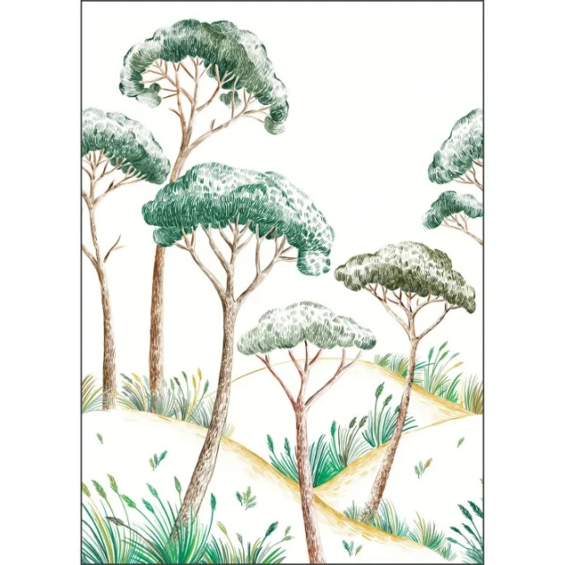 Caselio 105497003 Azur Pinea Vert M - mural w śródziemnomorską roślinność
