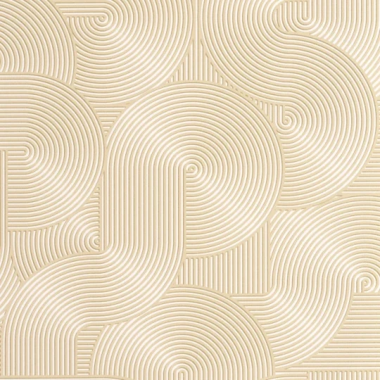 Caselio 105511187 Graphic Circle Beige - tapeta w linie ułożone w obłe kształty