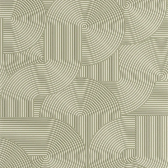 Caselio 105517065 Graphic Circle Vert kaki - tapeta w linie ułożone w obłe kształty