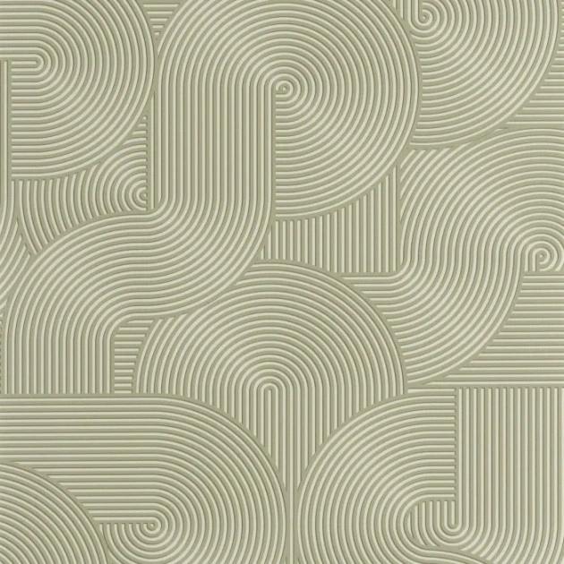Caselio 105517065 Graphic Circle Vert kaki - tapeta w linie ułożone w obłe kształty