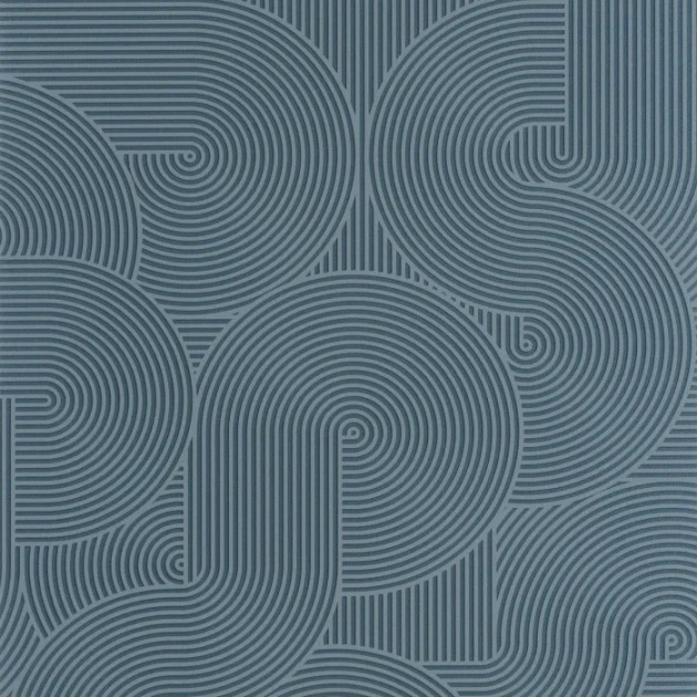 Caselio 105516654 Graphic Circle Bleu - tapeta w linie ułożone w obłe kształty