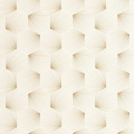 Caselio 105520135 Graphic Filament Beige or - tapeta w geometryczny wzór w stylu art deco
