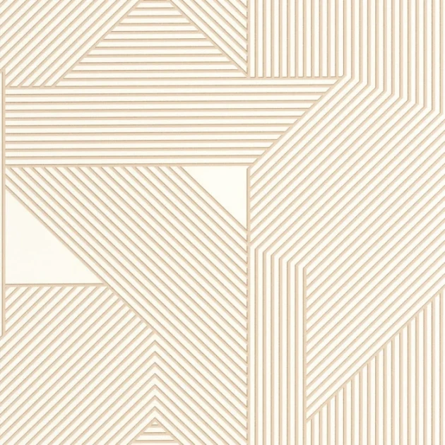 Caselio 105540120 Graphic Movement Beige or - tapeta w geometryczny wzór utworzony z linii