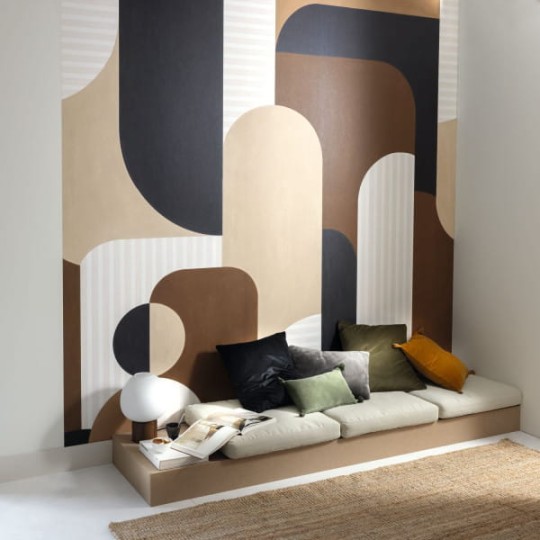 Caselio 105559201 Graphic Volume Marron M - mural w geometryczny wzór