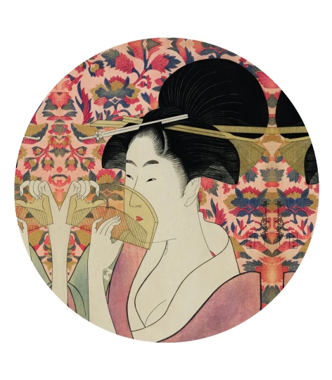 Wallcolors Dots Lone Warrior's Bloom - okrągły mural w japońskim stylu