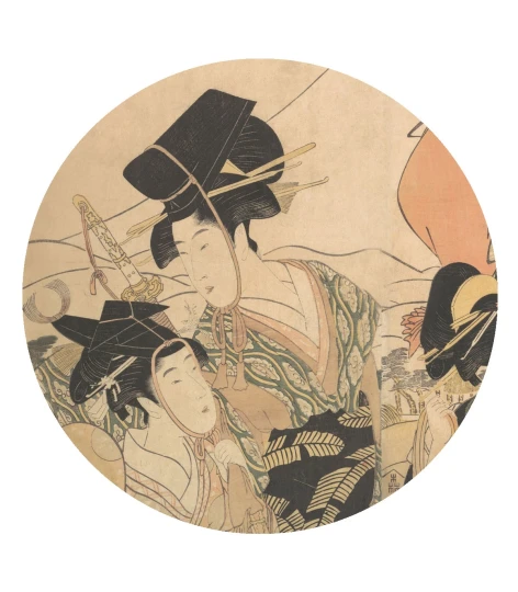 Wallcolors Dots Bushido Gathering - okrągły mural w samurajów