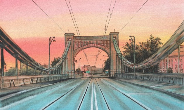 Wall Art Bridge - mural w Most Grunwaldzki