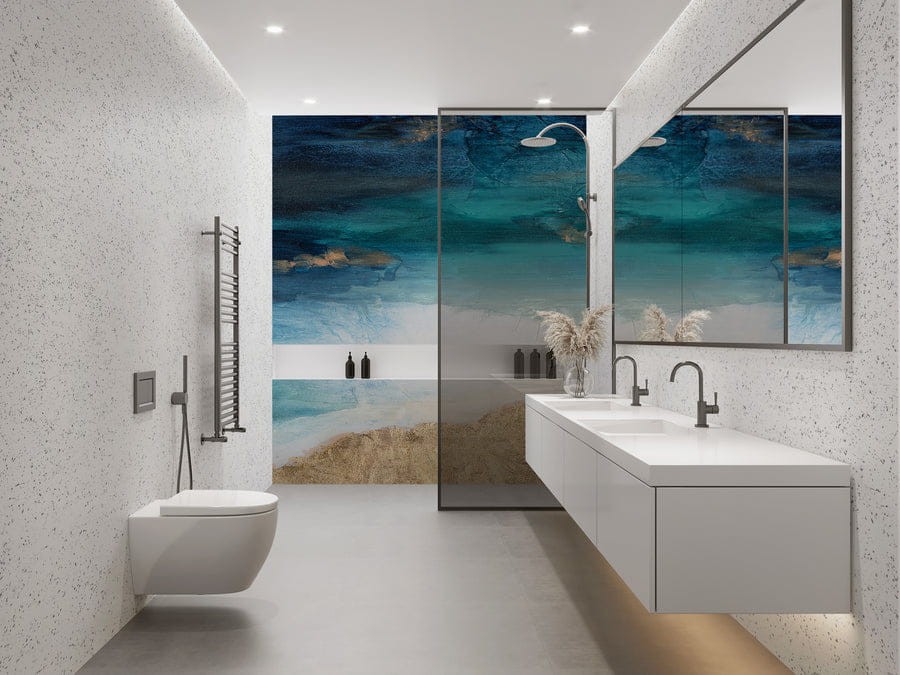 Wall Art Santorini - mural w abstrakcyjną plażę