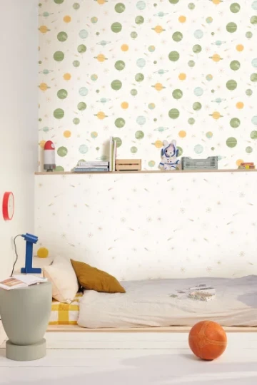 Caselio 105684320 Les Minis Mondes La Voie Lactee Multicouleurs - tapeta dla dzieci w planety