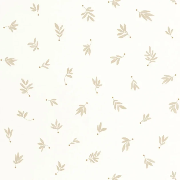 Caselio 105751010 Les Minis Mondes Cueillette Beige - tapeta w roślinny motyw i złote kropki