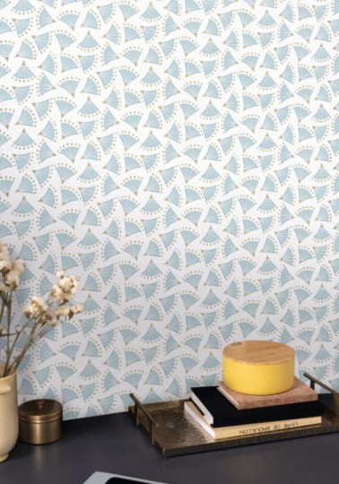 Caselio 100366100 Color Box 3 Hanami Origami Bleu clair/gold - tapeta z motywem origami