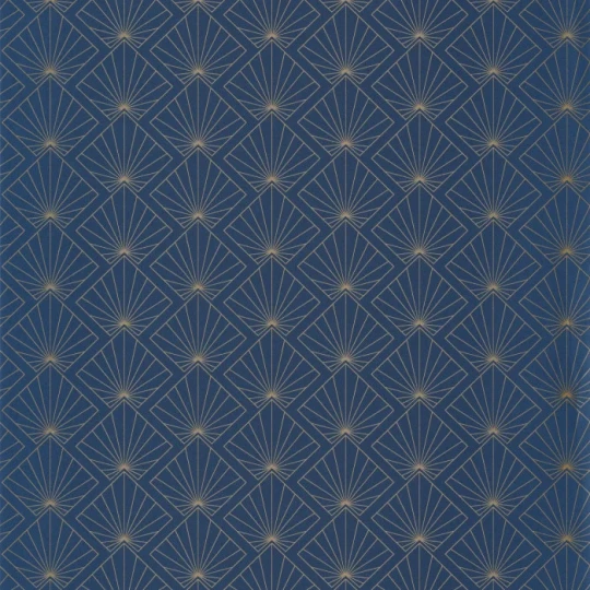 Caselio 101236221 Color Box 3 Sunrise Midnight blue dore - tapeta w geometryczny wzór w stylu art deco