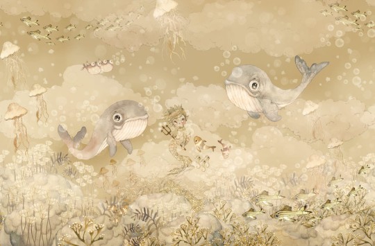 Rebel Walls R20406 Mrs Mighetto Water Song Sand - mural dla dzieci w morski motyw