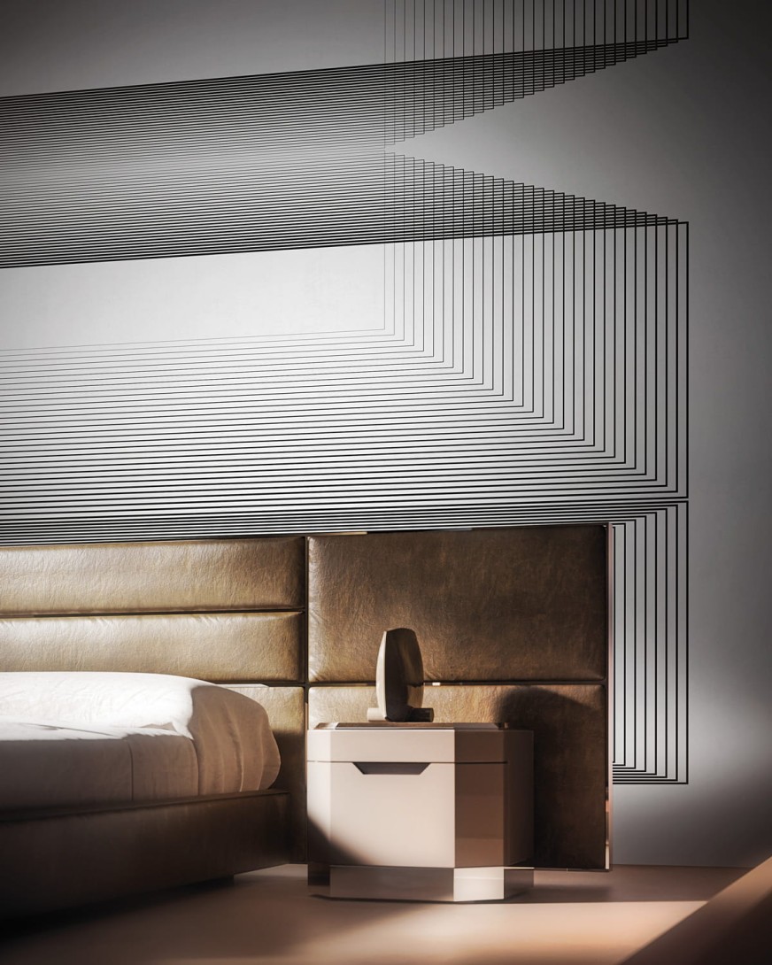 London Art 24001 1 Exclusive Wallpaper 24 Lizard - mural w linie tworzące trójwymiarowy wzór