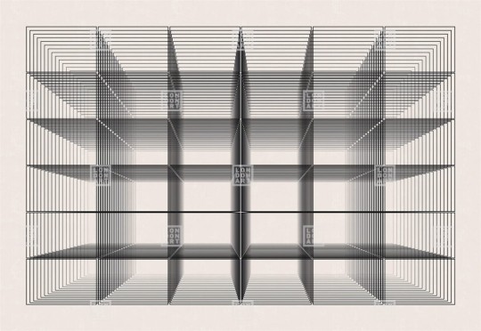 London Art 24002 1 Exclusive Wallpaper 24 Eruption - mural w linie tworzące trójwymiarowy wzór