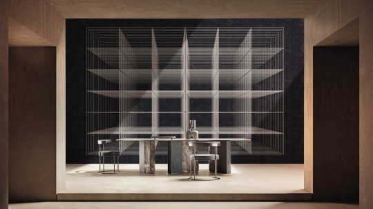 London Art 24002 3 Exclusive Wallpaper 24 Eruption - mural w linie tworzące trójwymiarowy wzór