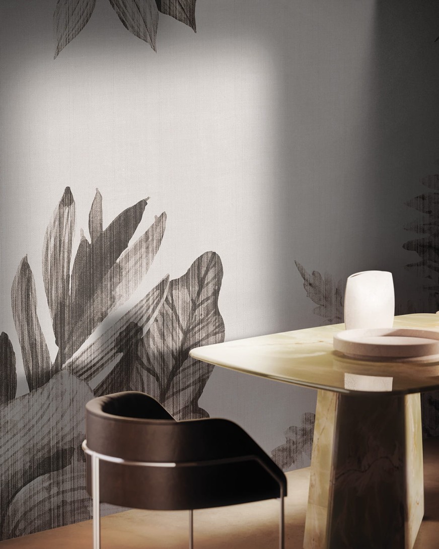 London Art 24007 2 Exclusive Wallpaper 24 Hung up on a dream - mural w delikatne liście