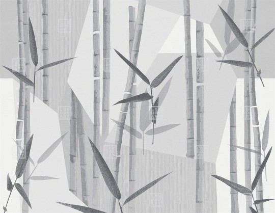 London Art 24045 2 Exclusive Wallpaper 24 Bambuseae - mural w minimalistyczny roślinny motyw