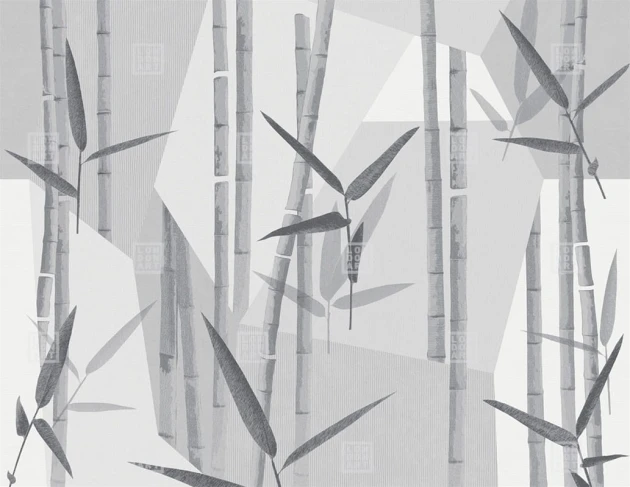 London Art 24045 2 Exclusive Wallpaper 24 Bambuseae - mural w minimalistyczny roślinny motyw