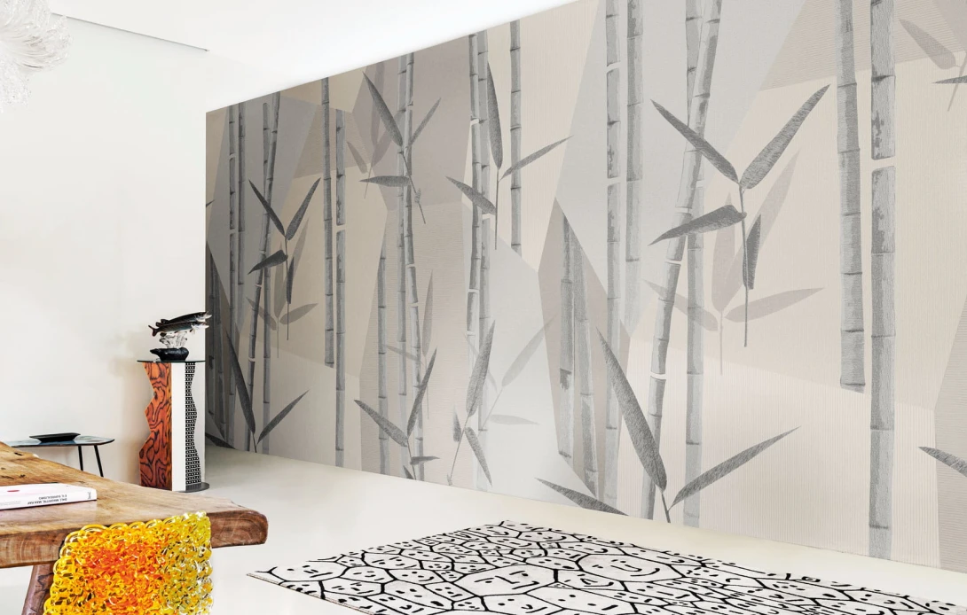 London Art 24045 2 Exclusive Wallpaper 24 Bambuseae - mural w minimalistyczny roślinny motyw