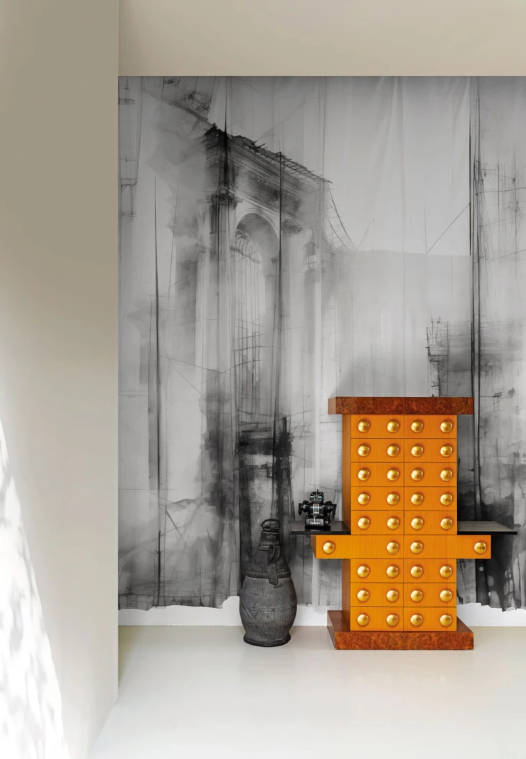 London Art 24031 1 Exclusive Wallpaper 24 Work in progress - mural w architektoniczny motyw