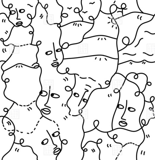 London Art 24040 1 Exclusive Wallpaper 24 South east - mural w minimalistyczne twarze